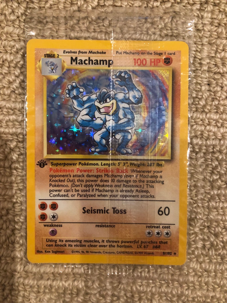 NEW Holo Machamp 1st Edition Pokemon Card Etsy Canada