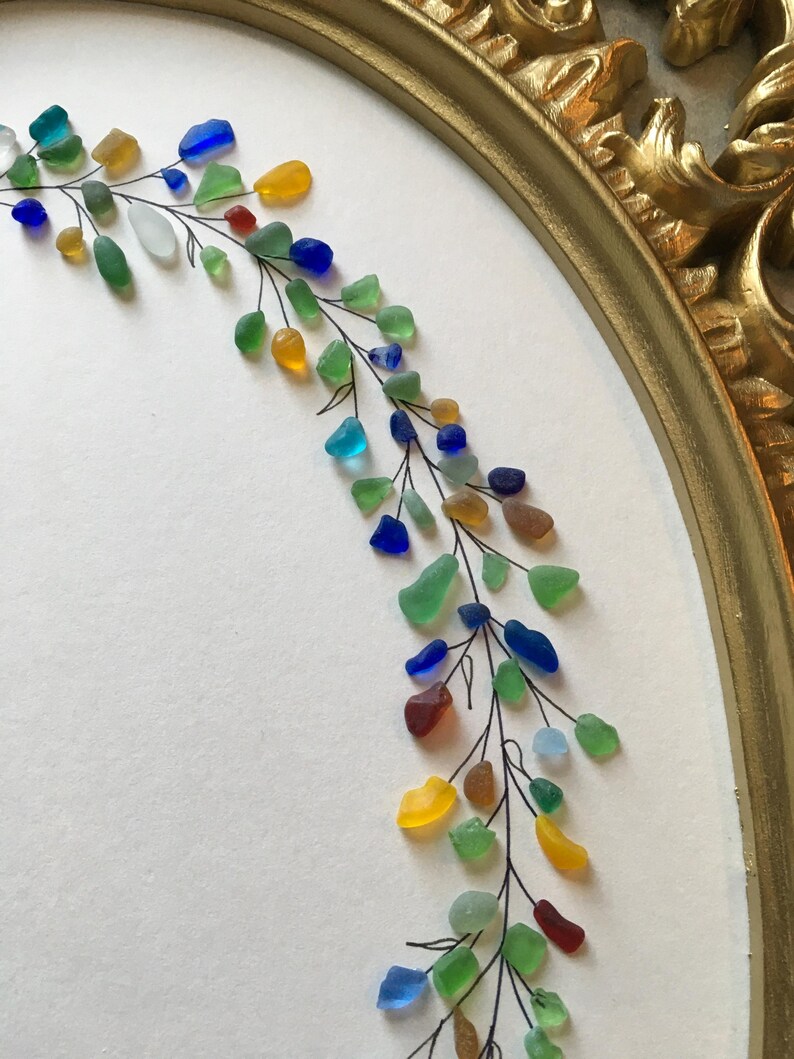 SEAGLASS VICTORIAN OVAL Wreath4, Large Ornate Oval Gold Frame
