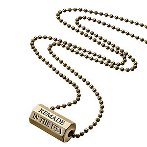 Rugged Bullet Necklace for Men/ Mens Dog Tag Bullet Jewelry/ Ball Chain Durable Jewelry for Men/ Rifle Segment Necklace/ Made in USA