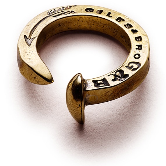 Rugged Unisex Ring Mens Railroad Spike Jewelry/ Durable Ring for Women/  Bullet Shell Gift for Him/Antique Style Ring/Gift for Husband