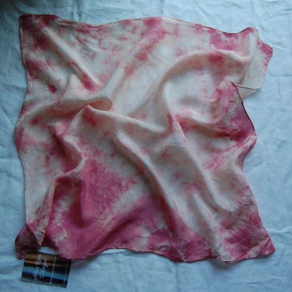 Silk Bandana / Botanically Dyed Habotai Silk / Plant Dye / Habotai Silk Scarf / Hand Dyed with Plants / Plant Bundle Dye / Silk Accessory