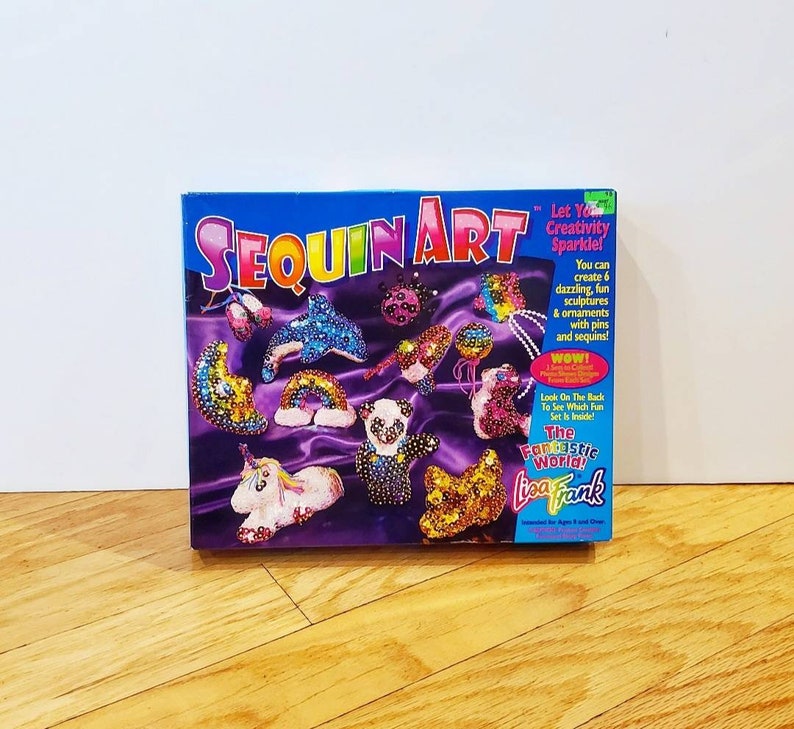 Lisa Frank Sequin Art, Vintage Lisa Frank Craft Kit, Vintage Lisa Frank Art, 90s Lisa Frank, Lisa Frank Toys, Vintage Lisa Frank Crafts image 1