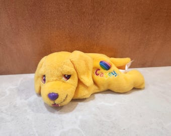 Gorro de Lisa Frank, gorro Casey de Lisa Frank, gorro de perro de Lisa Frank, peluche de Lisa Frank, peluche de perro de Lisa Frank, peluche de Lisa Frank