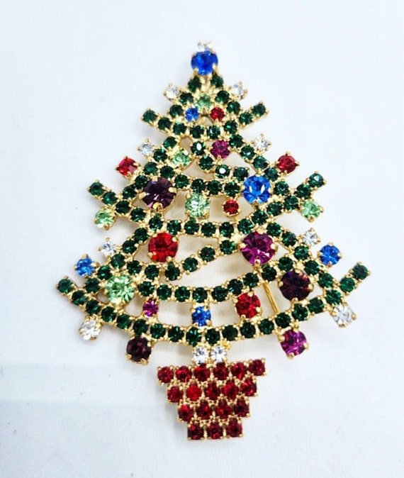 Vintage Christmas Tree Pin, Vintage Christmas Tre… - image 2