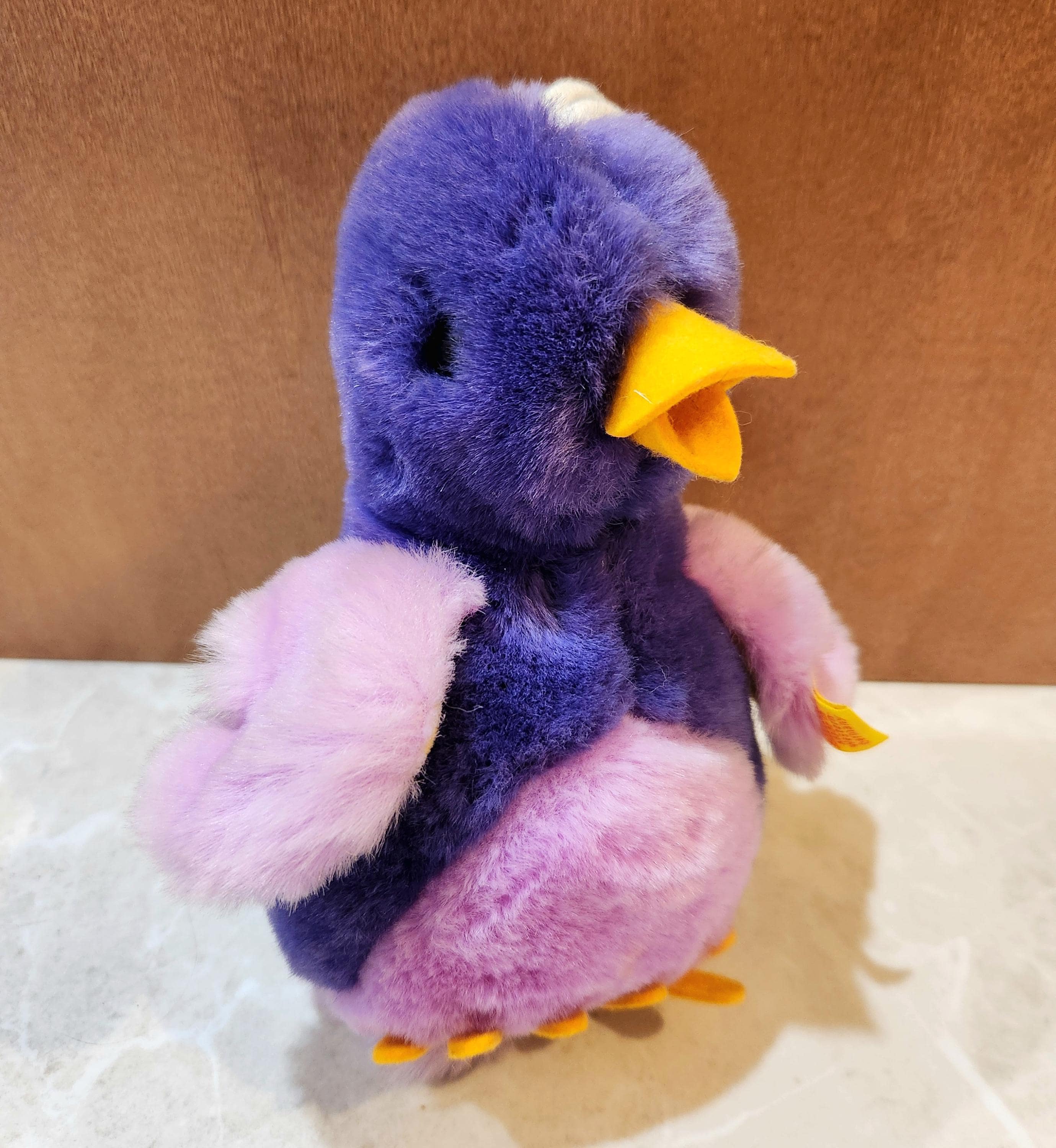 Rare Vintage Steiff Musical Parrot, Steiff Purple Parrot, Purple