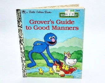 Sesame Street Grover Book, Vintage Sesame Street Books, Grover Book, 80s Sesame Street Books, Vintage Grover Book, Grover Toys, Manners Book