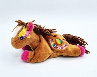 Gorro de Lisa Frank, Gorro de arcoíris de Lisa Frank, Gorro de poni de Lisa Frank, Peluche de Lisa Frank, Peluche de caballo de Lisa Frank, Peluche de Lisa Frank