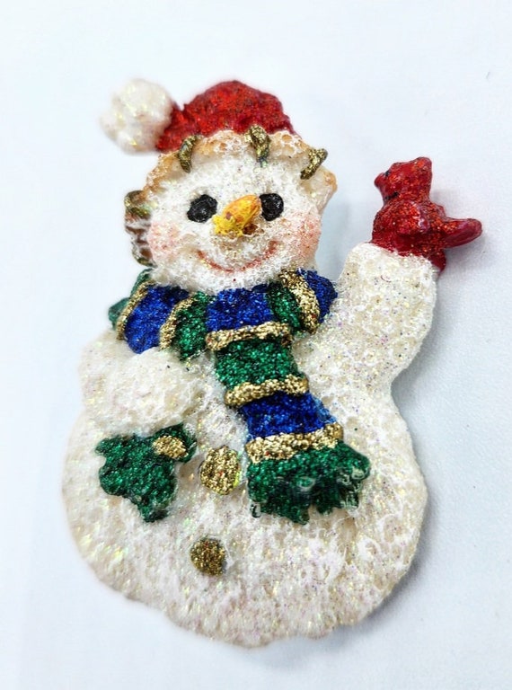 Vintage Snowman Pin, Vintage Snowman Brooch, Snow… - image 2