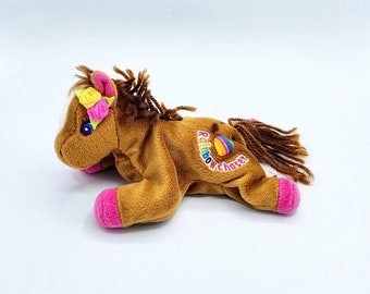 Gorro de Lisa Frank, Gorro de arcoíris de Lisa Frank, Gorro de poni de Lisa Frank, Peluche de Lisa Frank, Peluche de caballo de Lisa Frank, Peluche de Lisa Frank