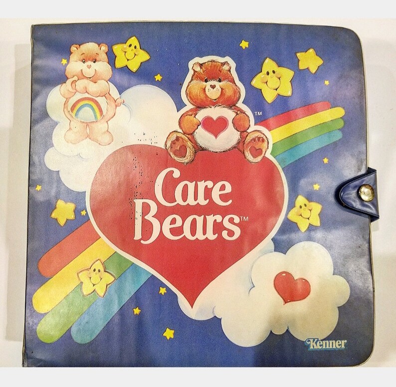 Vintage Care Bears Miniature PVC Figures Display Carrying Case