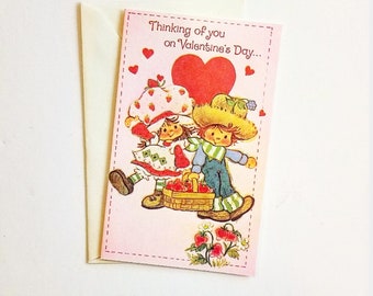 UNUSED Kawaii Friendship Vintage 1980 Strawberry Shortcake Greeting Card Pupcake American Greetings Plum Puddin/' Cute