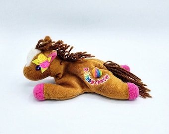 Gorro de Lisa Frank, Gorro de arcoíris de Lisa Frank, Gorro de poni de Lisa Frank, Peluche de Lisa Frank, Peluche de caballo de Lisa Frank, Peluche de Lisa Frank