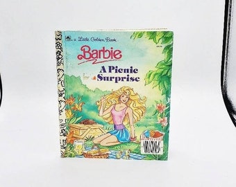 Barbie A Picnic Surprise Book, Vintage Barbie Book, Barbie Little Golden Book, Picnic Barbie Book, Vintage Barbie Picnic Book