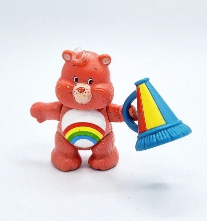 Vintage Cheer Bear con megáfono, figura de Cheer Bear vintage, PVC