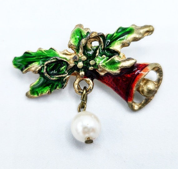 Vintage Christmas Bells Pin, Vintage Christmas Be… - image 2