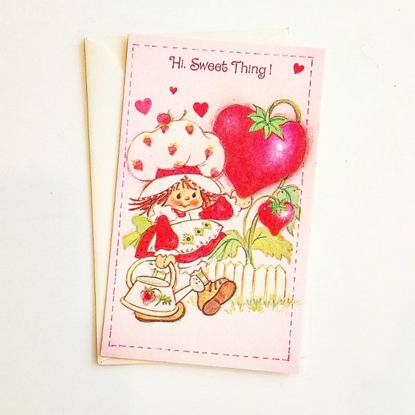 Tarta de Fresa Vintage Valentine Tarjeta de Felicitación Americana Saludos San Valentín San Valentín - La habitación del encanto