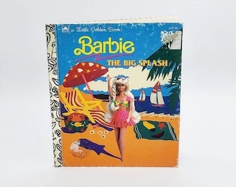Barbie The Big Splash Book, Vintage Barbie Book, Barbie Little Golden Book, Beach Barbie Book, Vintage Barbie Beach Book