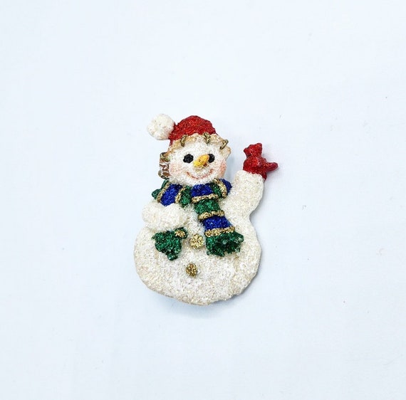 Vintage Snowman Pin, Vintage Snowman Brooch, Snow… - image 1