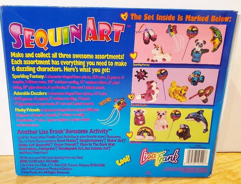 Lisa Frank Sequin Art, Vintage Lisa Frank Craft Kit, Vintage Lisa Frank Art, 90s Lisa Frank, Lisa Frank Toys, Vintage Lisa Frank Crafts image 3