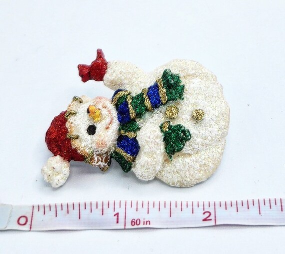 Vintage Snowman Pin, Vintage Snowman Brooch, Snow… - image 4