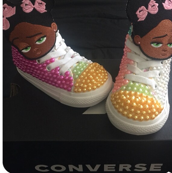 blinged out tennis shoes