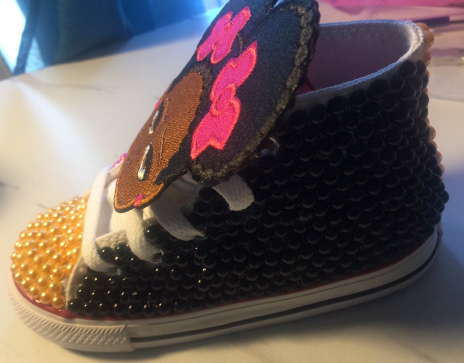 blinged out baby shoes