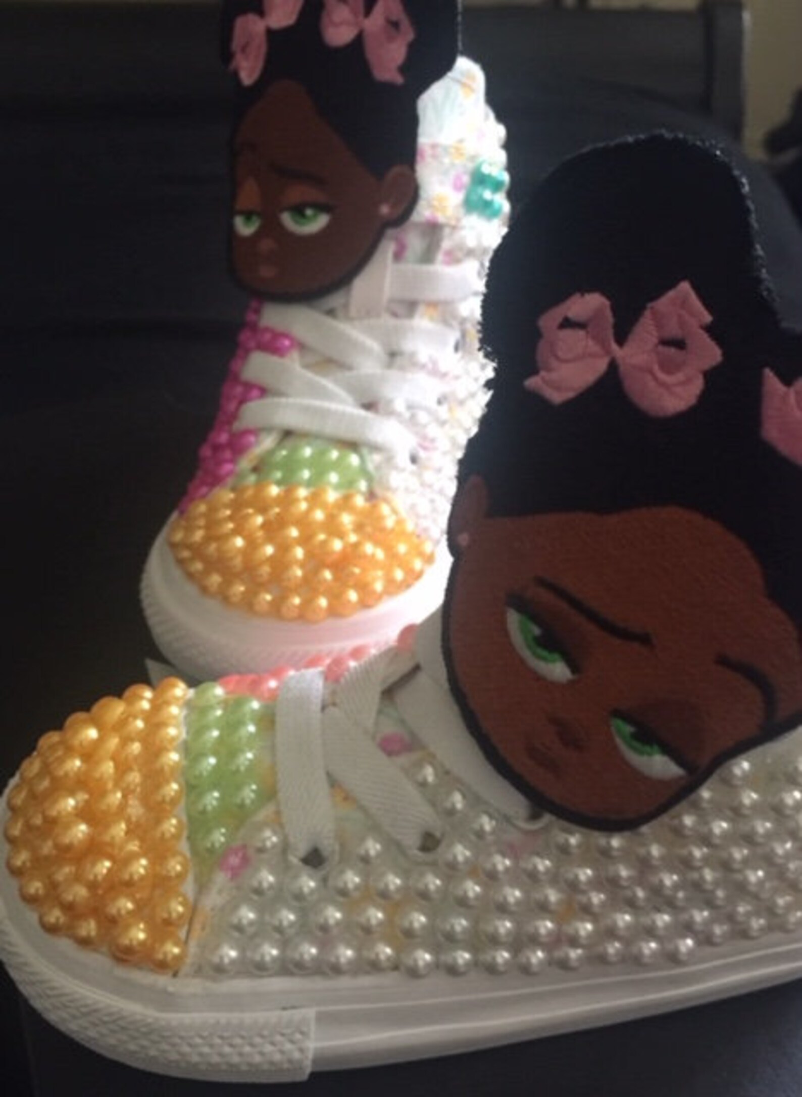 blinged out baby shoes