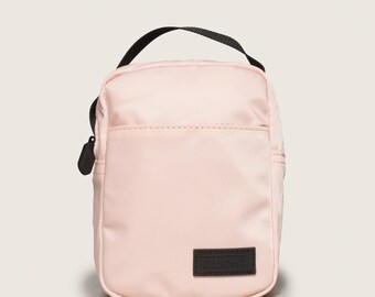 Bubblegum Pink Nylon Tasche, Kleine Reißverschluss Geldbörse, Reise Gürtel Add-On, Minimalistisches Reise Geschenk