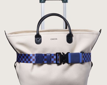 Blaue Dame Personalisierter Gepäckgurt für Taschen und Geldbörsen, einzigartiges Reisezubehör, Gepäckgürtel, Reisegürtel