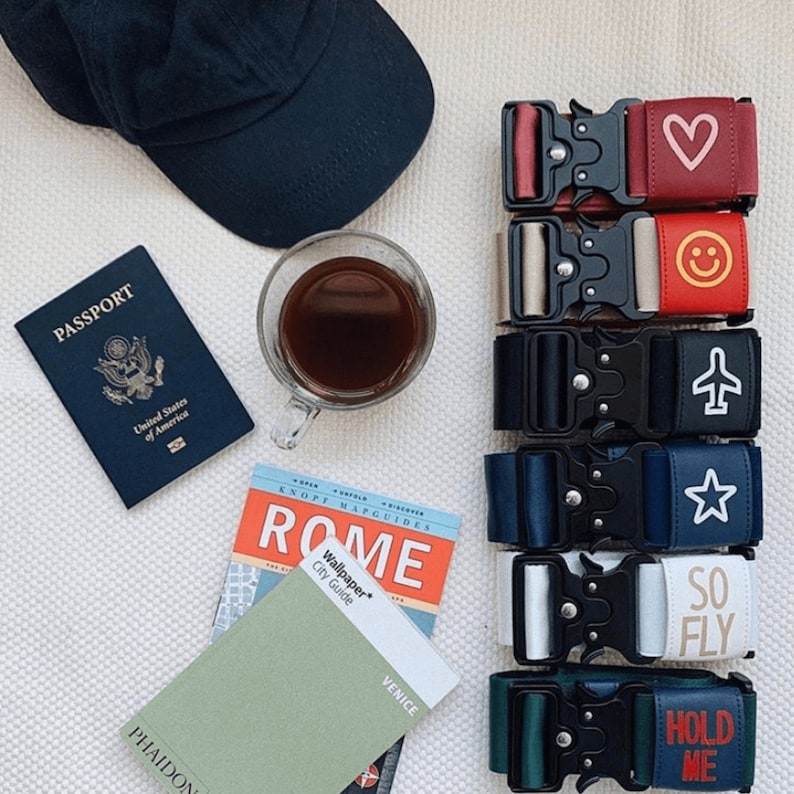Heart Art Unique Travel Accessory Ruby Handpainted Luggage Strap for Bags and Purses Luggage Belt Personalized Gifts