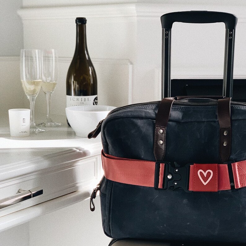 Heart Art Unique Travel Accessory Ruby Handpainted Luggage Strap for Bags and Purses Luggage Belt Personalized Gifts