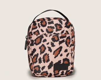 Leopard Nylon Tasche, Kleine Reißverschluss Reise Geldbörse, Reise Gürtel Add-On, Minimalistisches Reise Geschenk