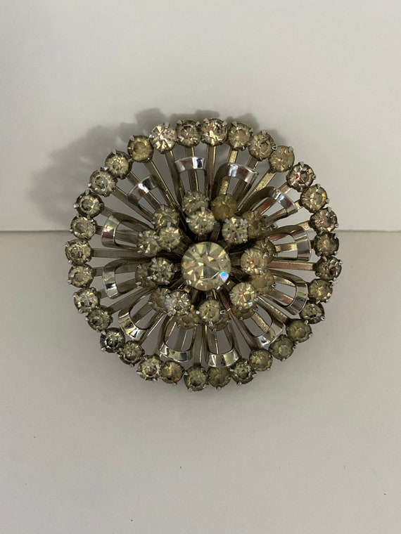 Vintage Rhinestone Brooch Costume Jewelry