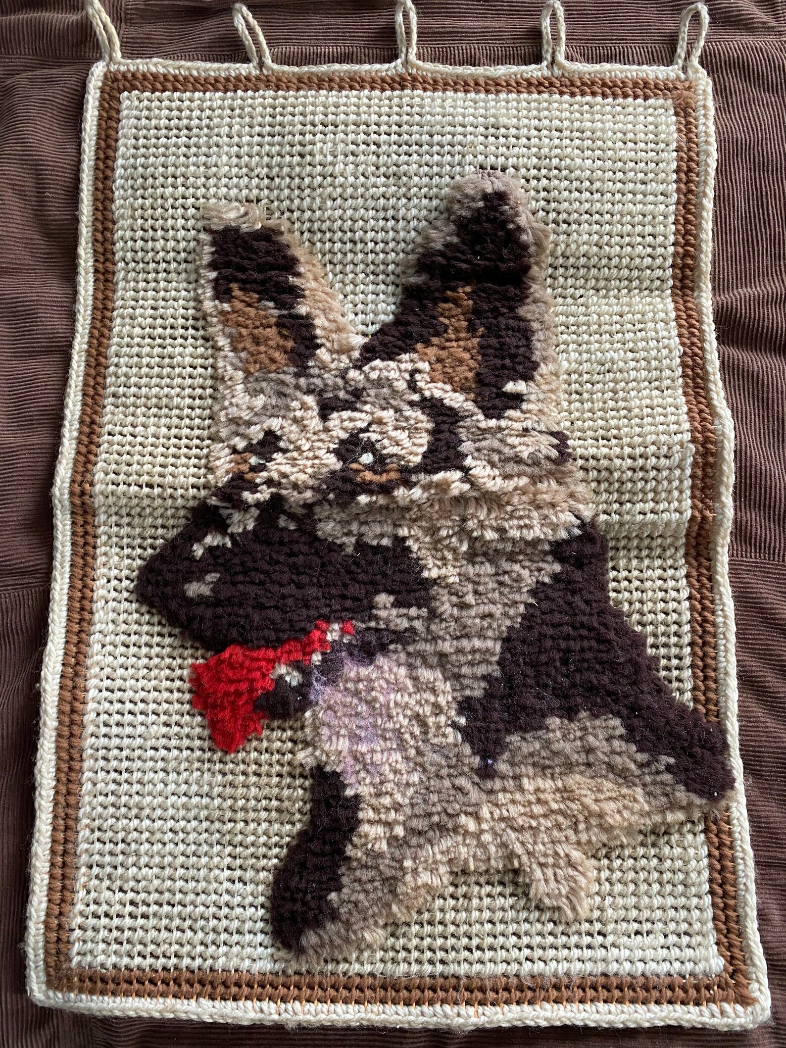 Vintage German Shepherd Dog Latch Hook Wall Hanging Etsy