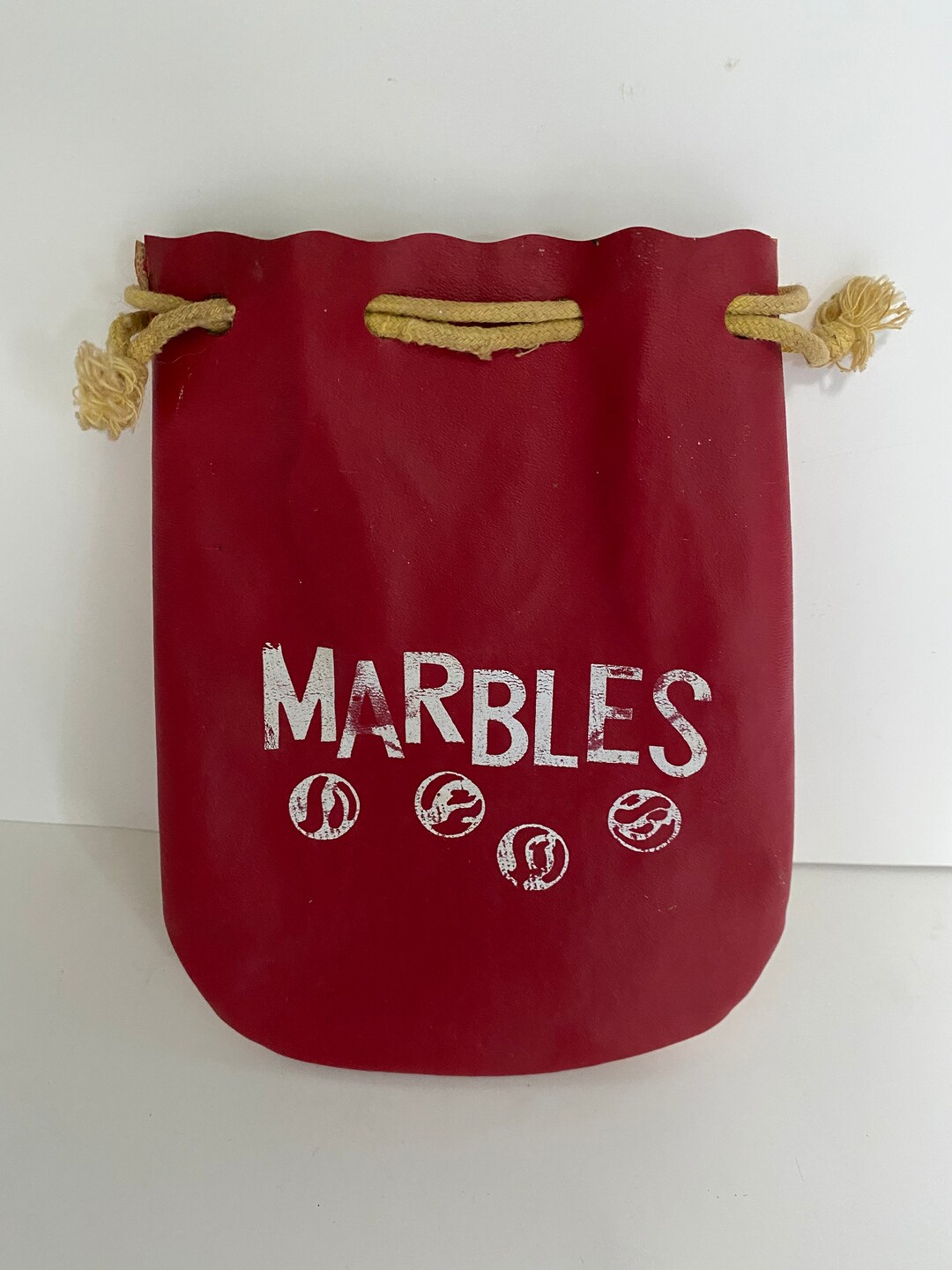 Vintage Red Drawstring Marbles Bag Etsy UK