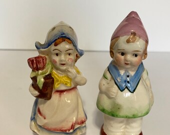 Armenian solt /& pepper shaker set hand painted armenian girl and boy