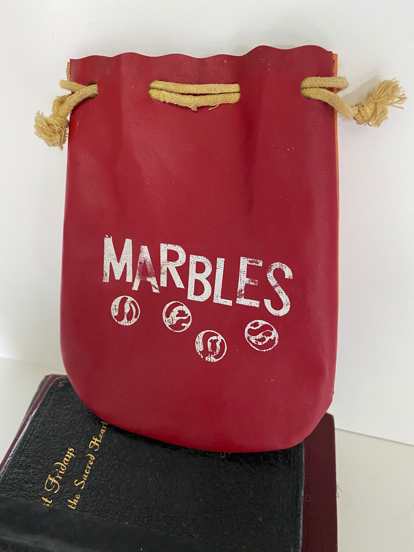 Vintage Red Drawstring Marbles Bag Etsy UK