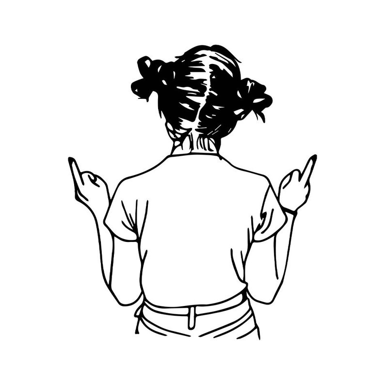 Download Middle Finger Space Buns Girl Digital File SVG Ai JPG | Etsy