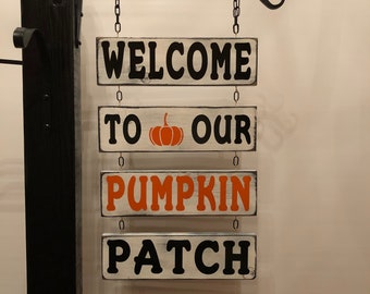 Pumpkin Patch Hanging Wooden Sign, Pumpkin Patch Sign, Fall Sign, Welcome Sign, Hanging Welcome Sign