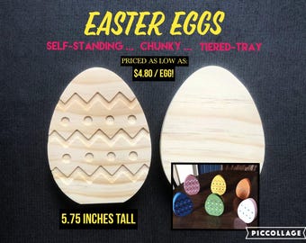 Wooden Easter Eggs, Unfinished Premium Pine, DIY Easter Decor
