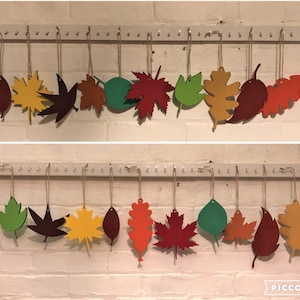Fall Leaves, Set of 10, Wooden, Hanging, Laser Cut, Custom Available
