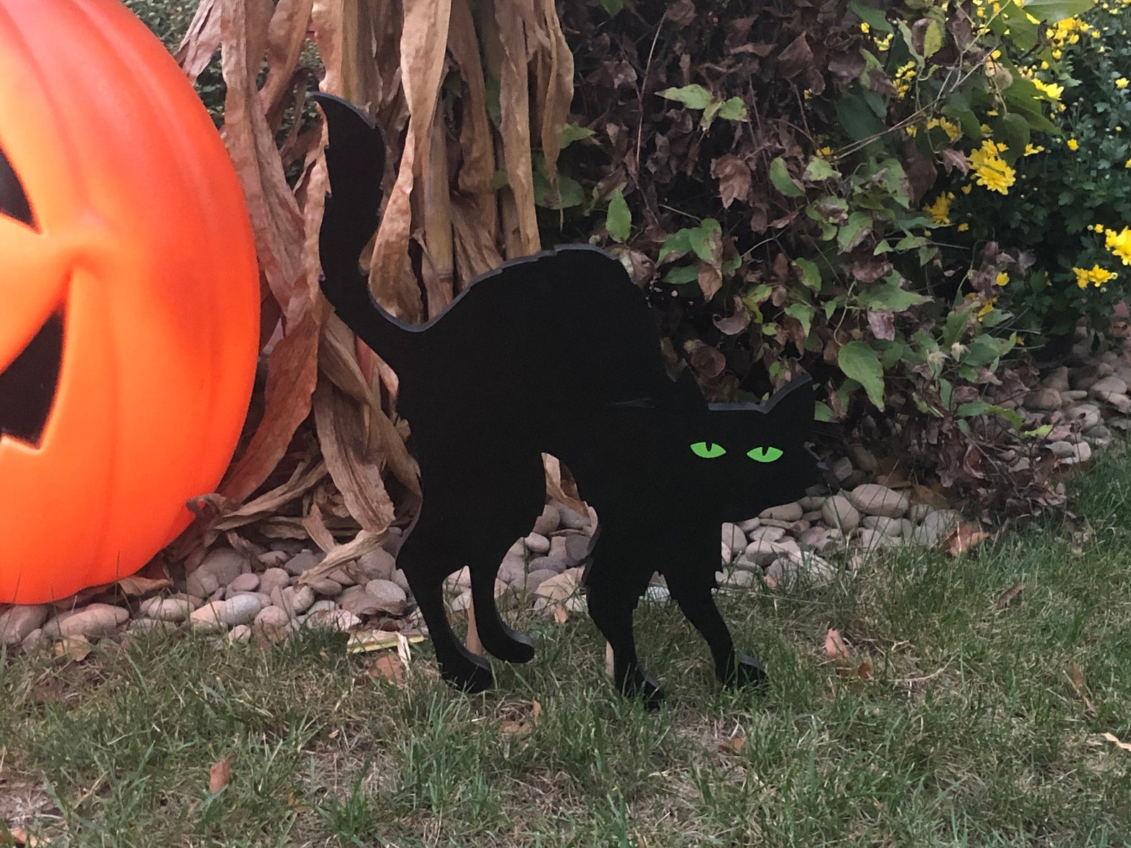 Black Wooden Halloween Cat Etsy