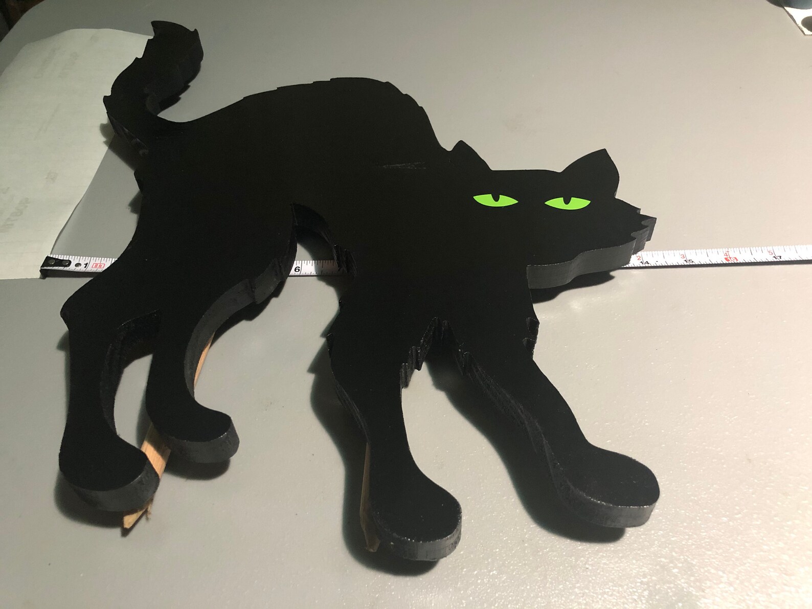 Black Wooden Halloween Cat Etsy