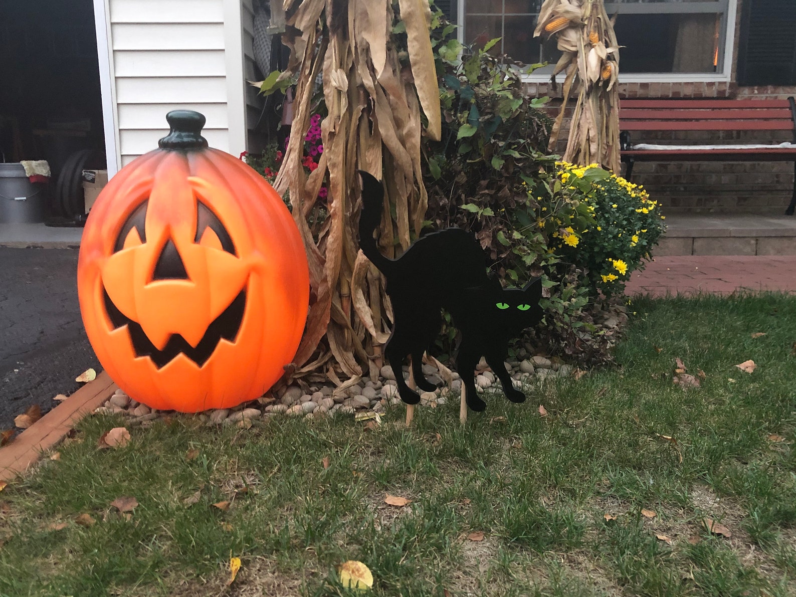 Black Wooden Halloween Cat Etsy
