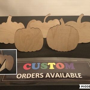 Wooden Pumpkins, (Large Set of 5), Standing, Laser Cut, Unfinished, DIY, Custom Orders & Sizes