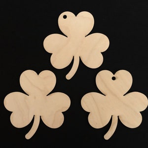 4 Leaf Clover & Shamrock Wooden Shape, Ornament, Cutout, Unfinished, Laser Cut, Blanks, Premium (1/4&quot;) Thickness