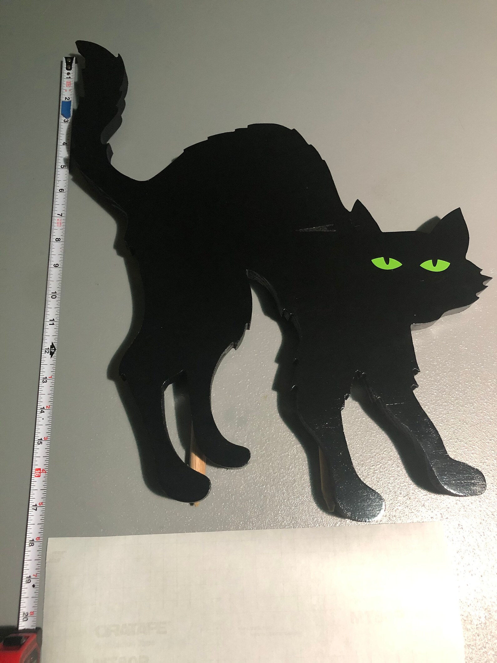 Black Wooden Halloween Cat Etsy