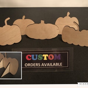 Wooden Pumpkins, (Set of 20), Standing, Laser Cut, Unfinished DIY, Custom Orders & Sizes