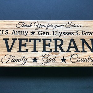 Personalized Carved Veteran Plaque