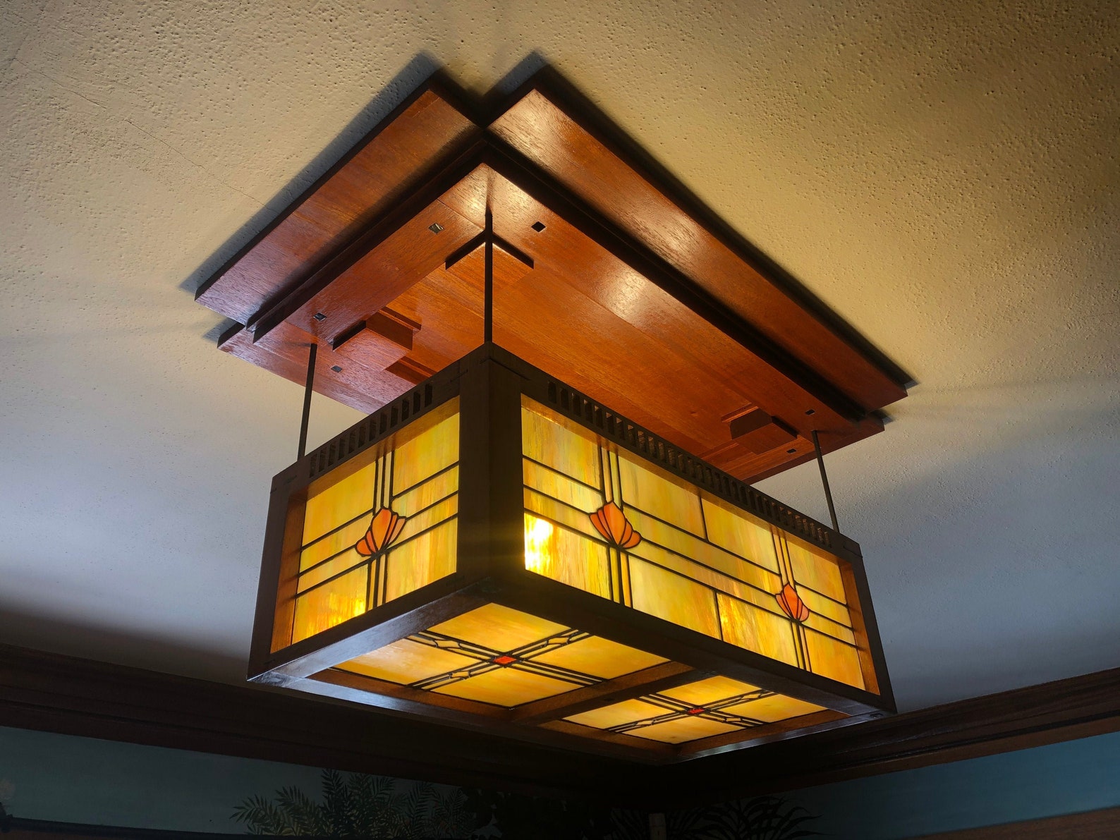 Arts and Craft Chandelier Etsy